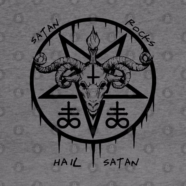 HAIL SATAN - SATAN ROCKS - BAPHOMET by Tshirt Samurai